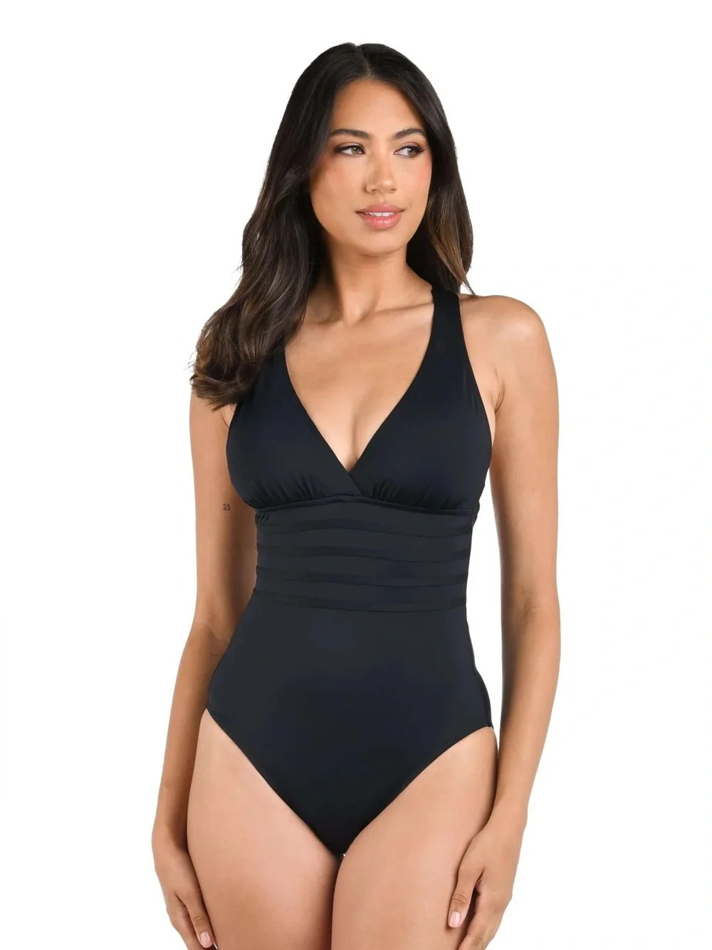 La Blanca Island Goddess Multi-Strap Cross-Back One Piece Swimsuit - Picture 2 of 8
